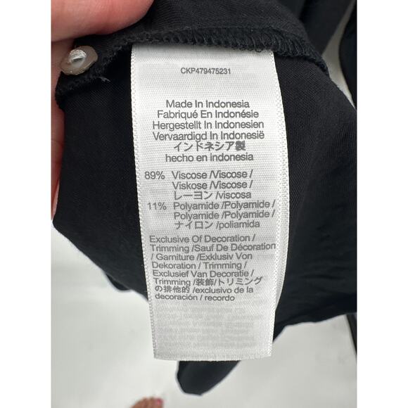 Madewell Michelle V-Neck Empire Midi Dress Black Size Medium NWT NO147 - Picture 6 of 8